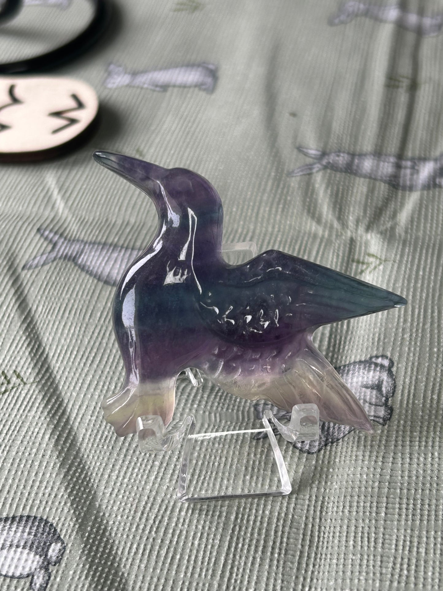 Fluorite Humming Bird Carvings