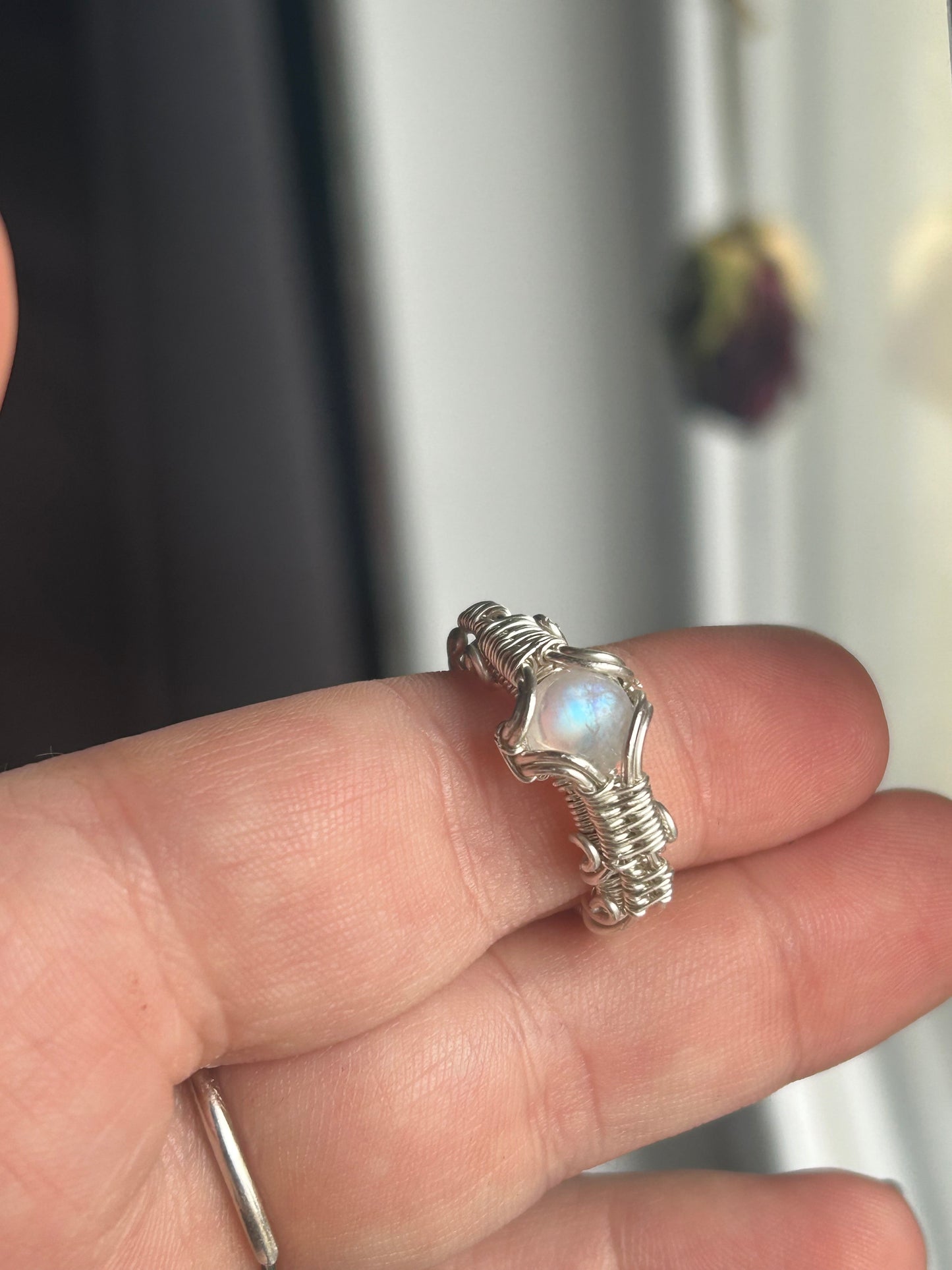 Rainbow Moonstone Ring