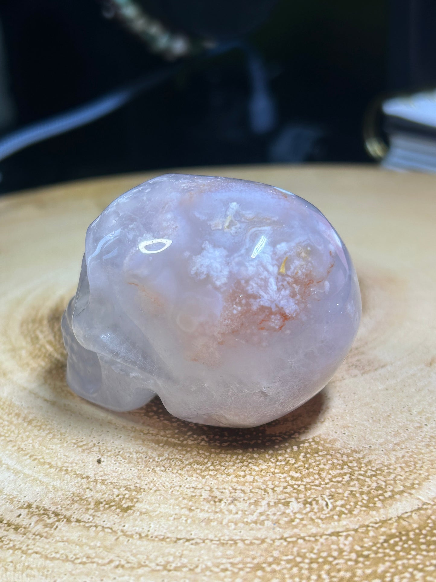 Flower Agate Skull