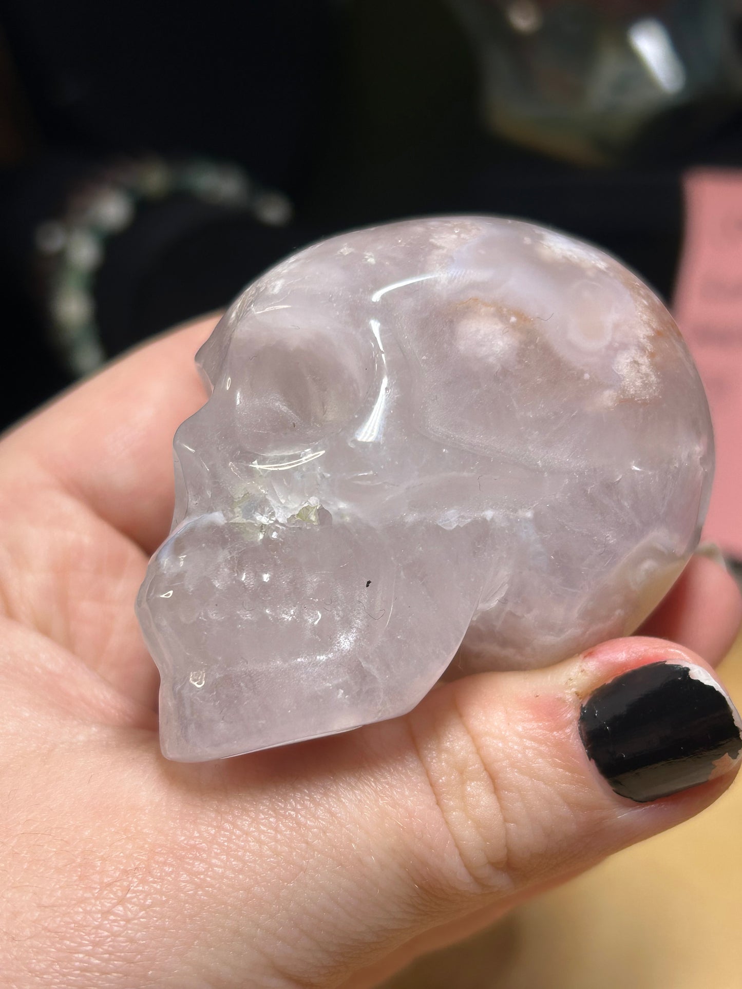 Flower Agate Skull
