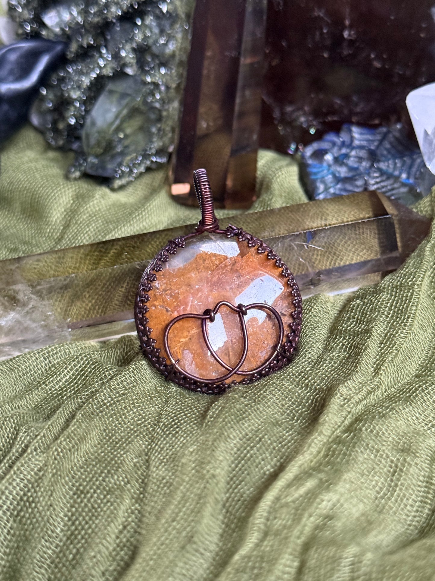 Golden Healer pumpkin pendant