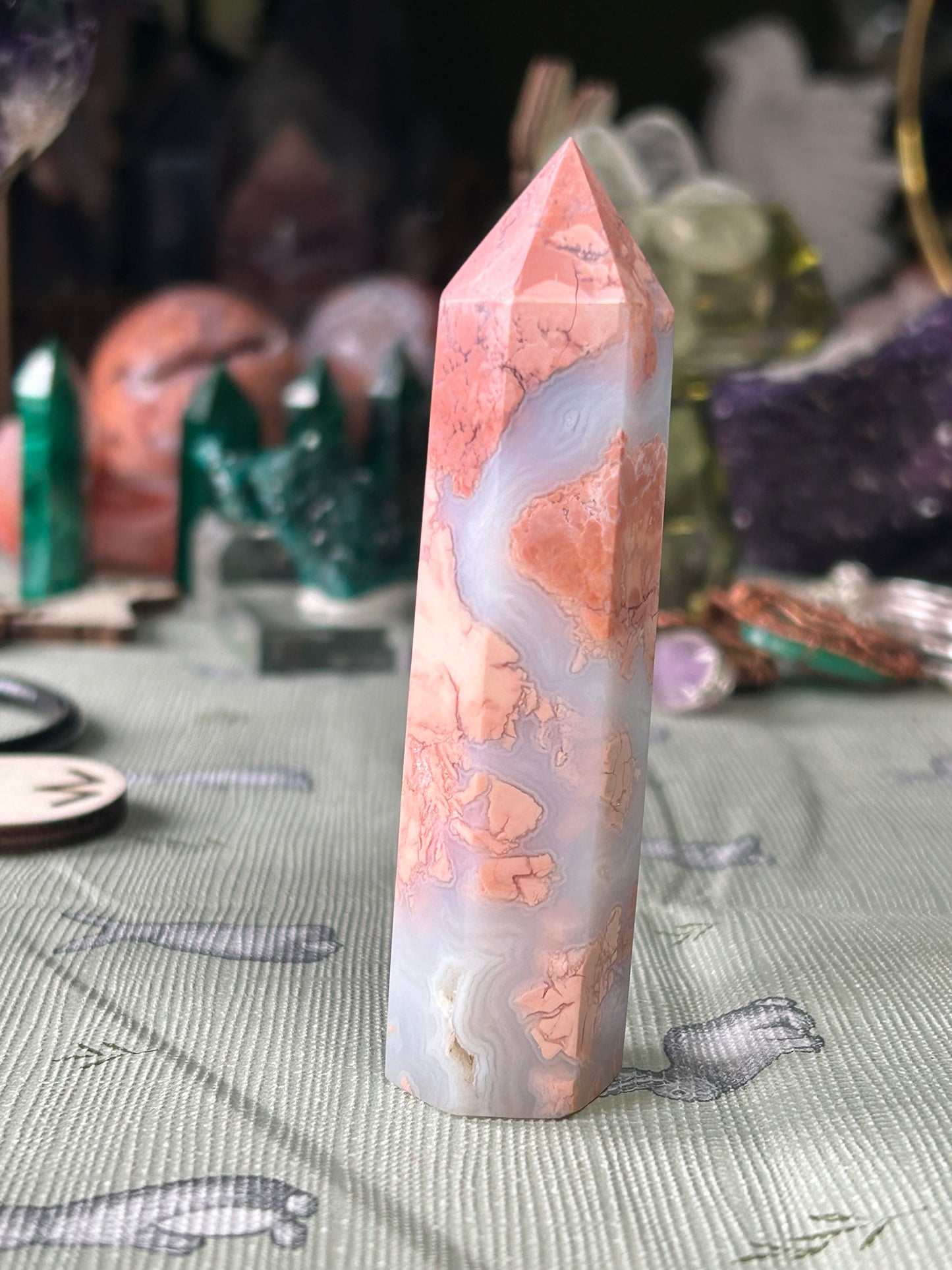Pink Petal Agate Tower