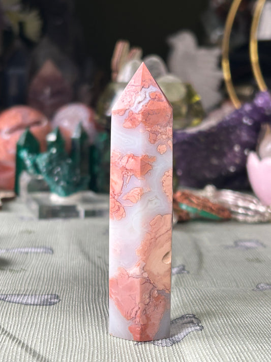 Pink Petal Agate Tower