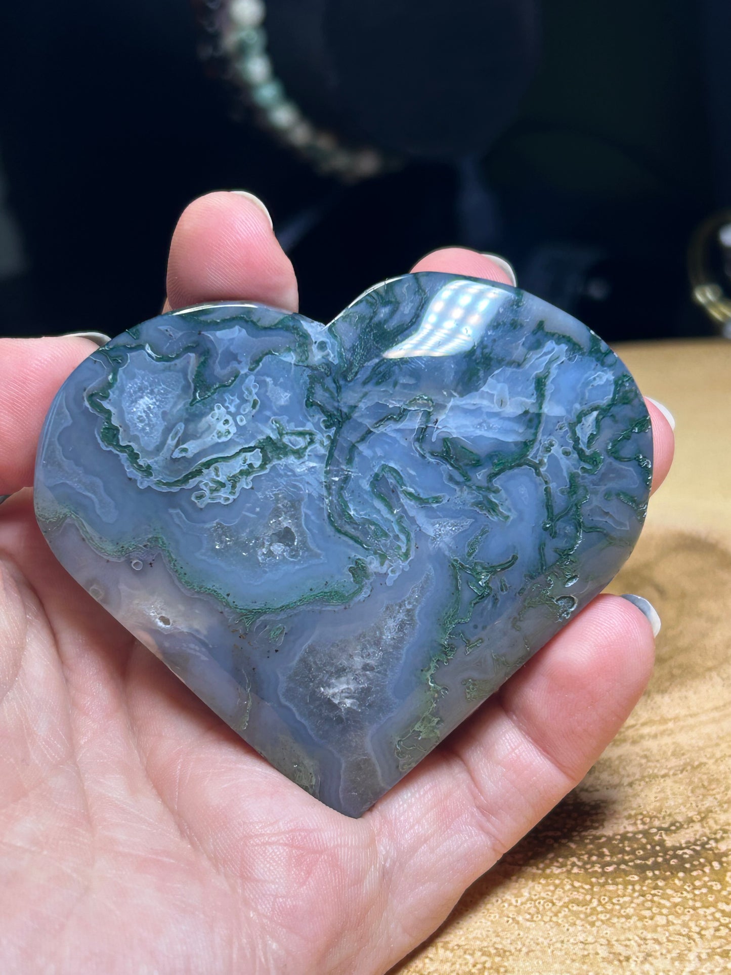 Moss Agate Heart