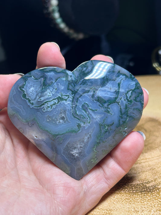 Moss Agate Heart