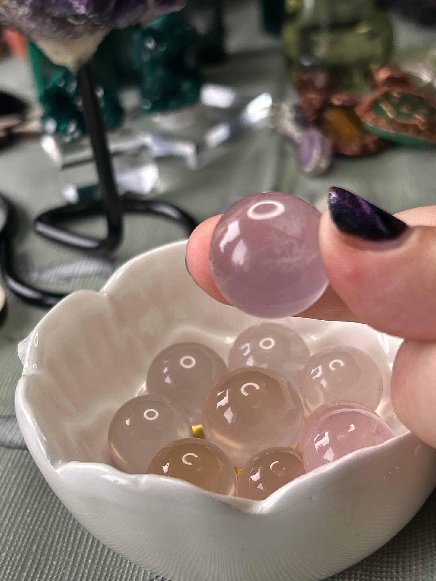Mini Star Rose Quartz Spheres