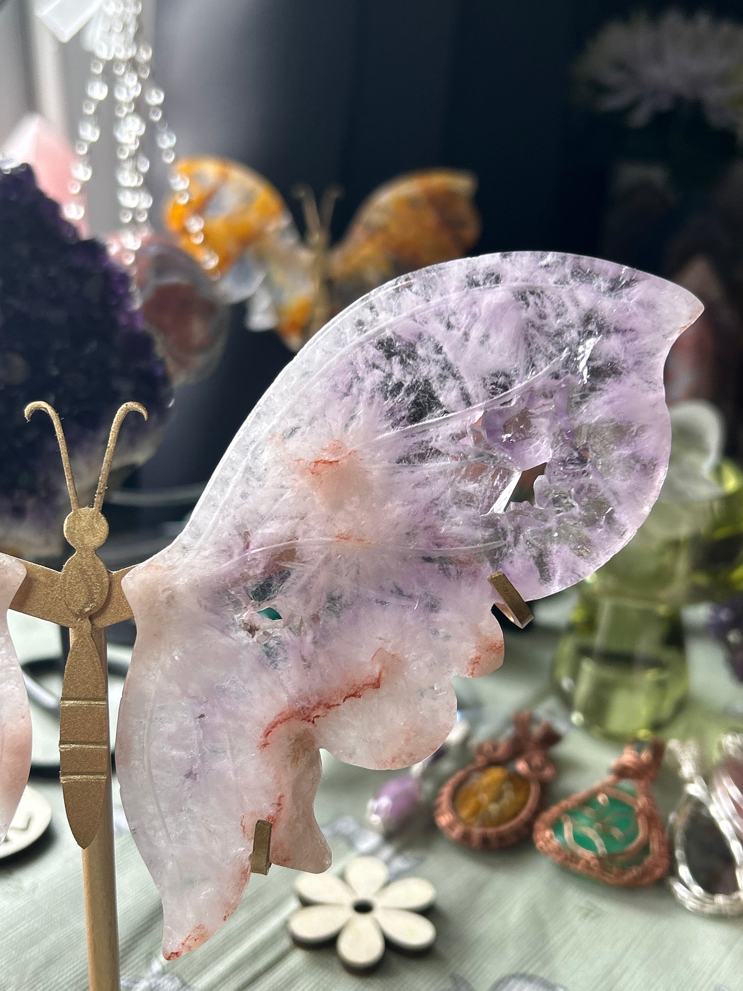 Pink Amethyst Butterfly Wings