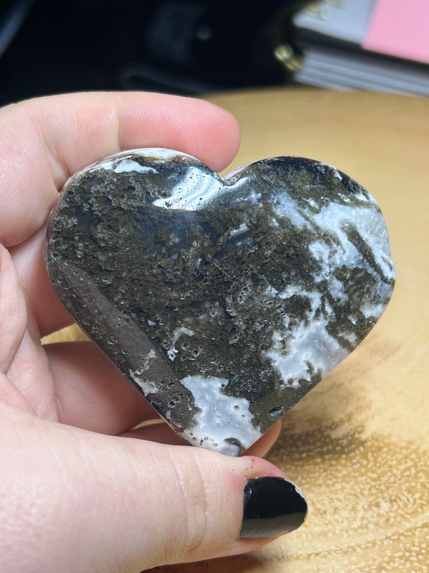 Moss Agate Heart
