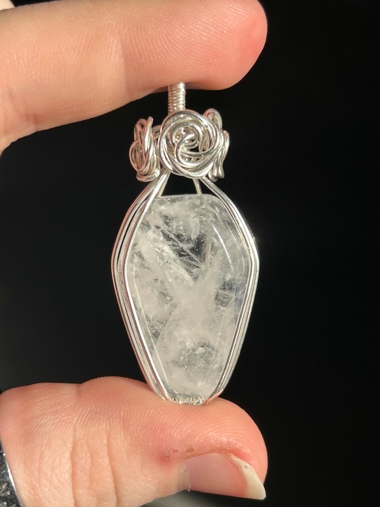 Clear Quartz Coffin Pendant