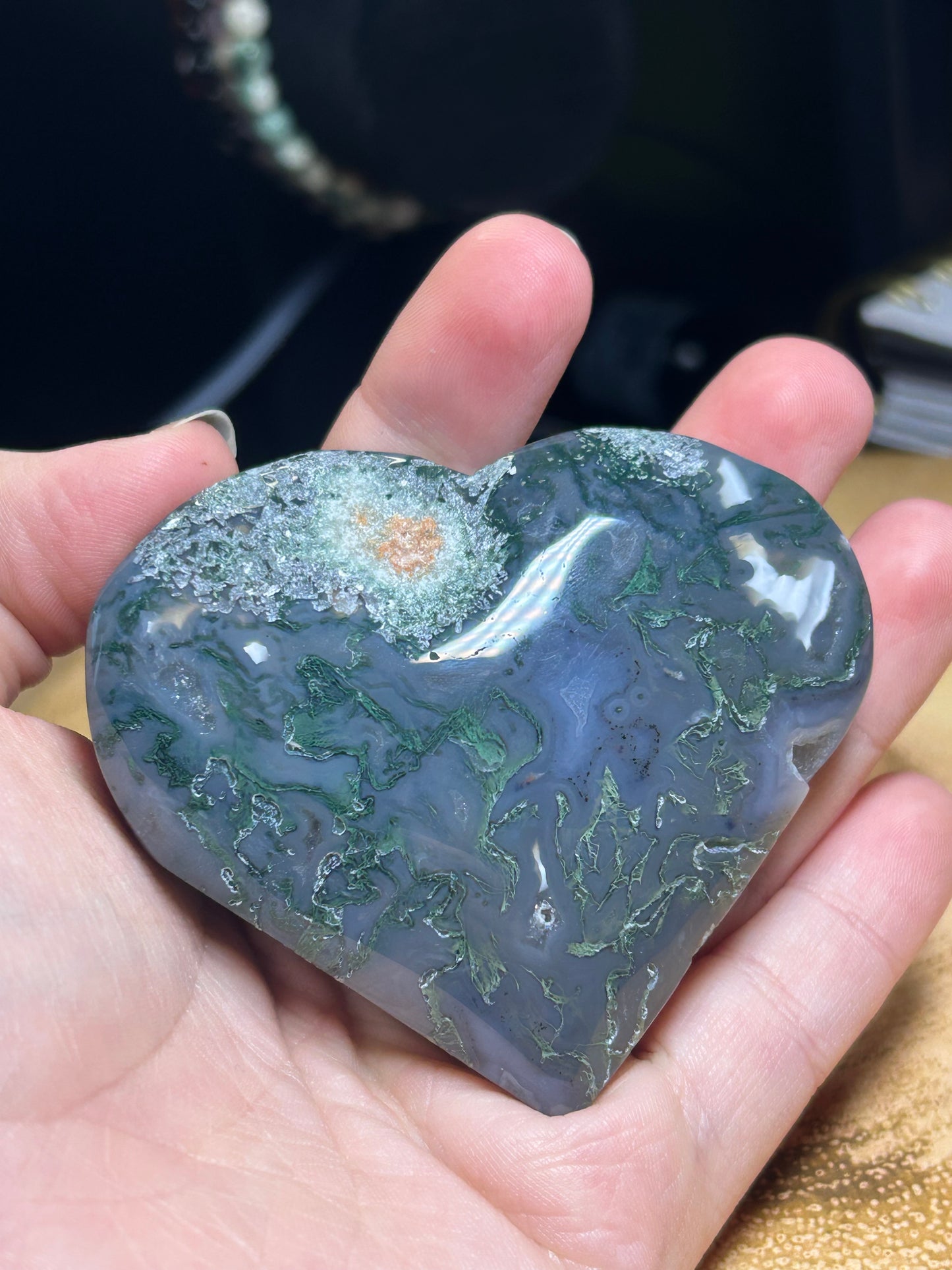 Moss Agate Heart
