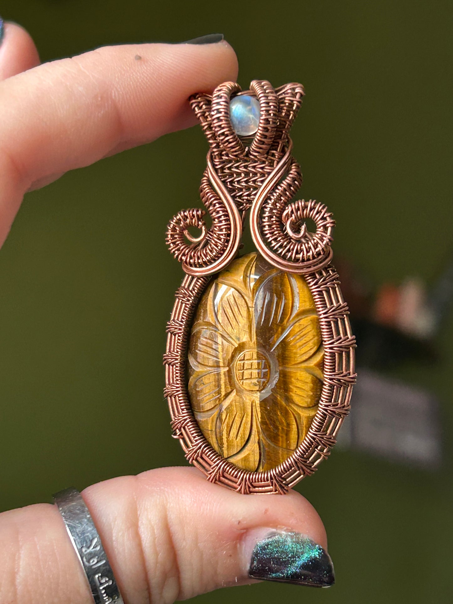 Tiger Eye & Moonstone Pendant