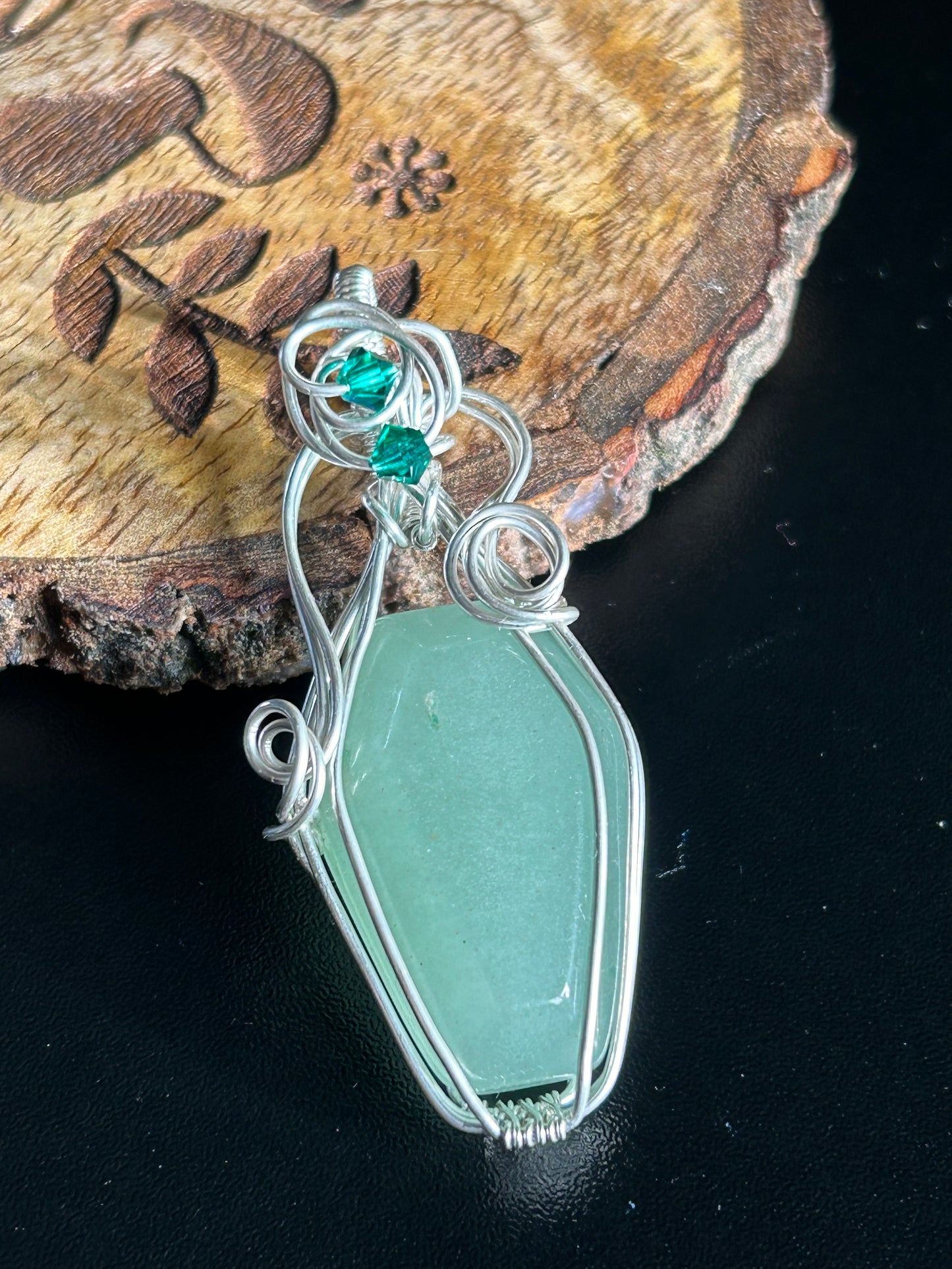 Green Adventurine Coffin Pendant