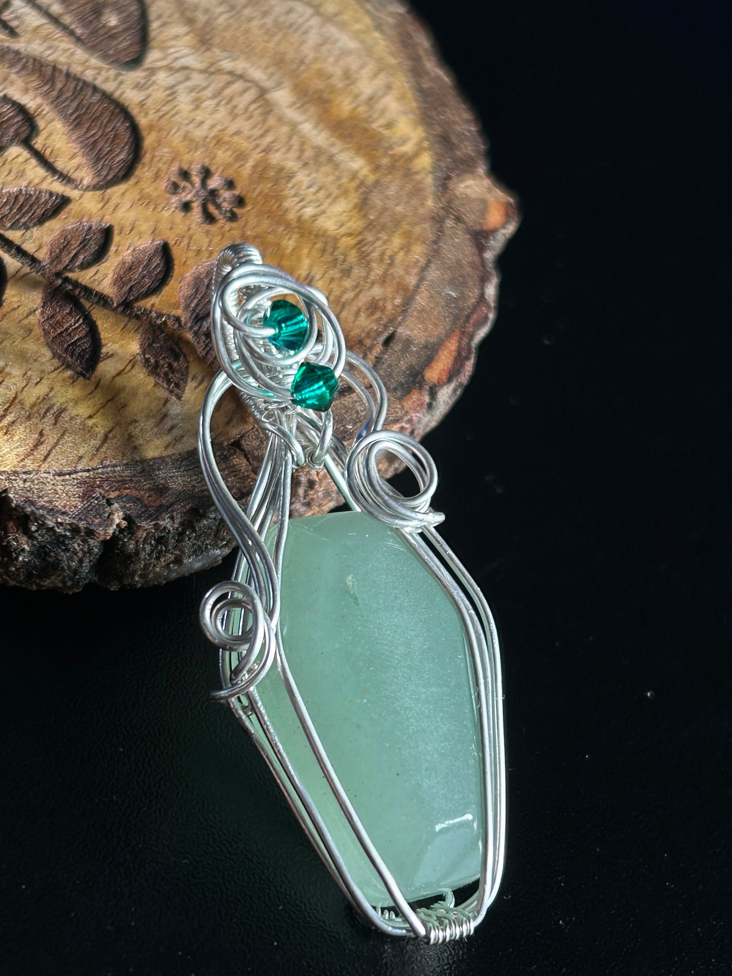 Green Adventurine Coffin Pendant
