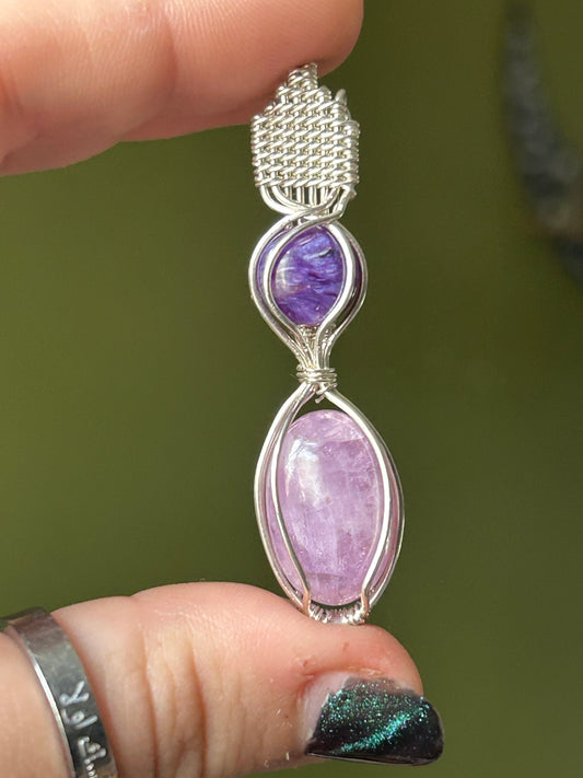 Kunzite & Charoite Pendant