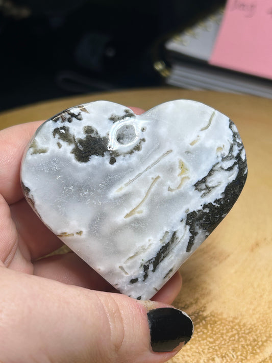 Moss Agate Heart