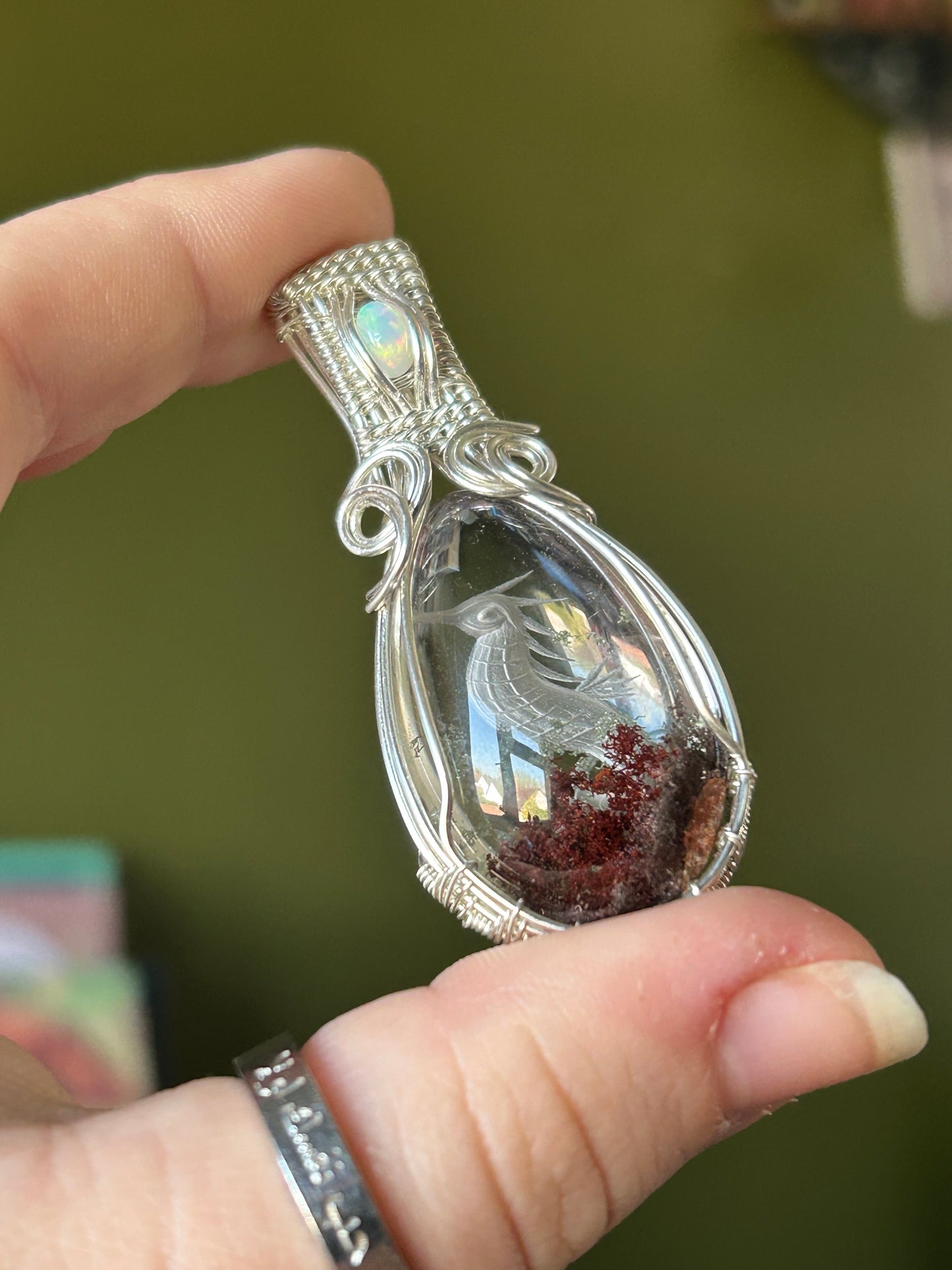 Garden Quartz & Opal Pendant