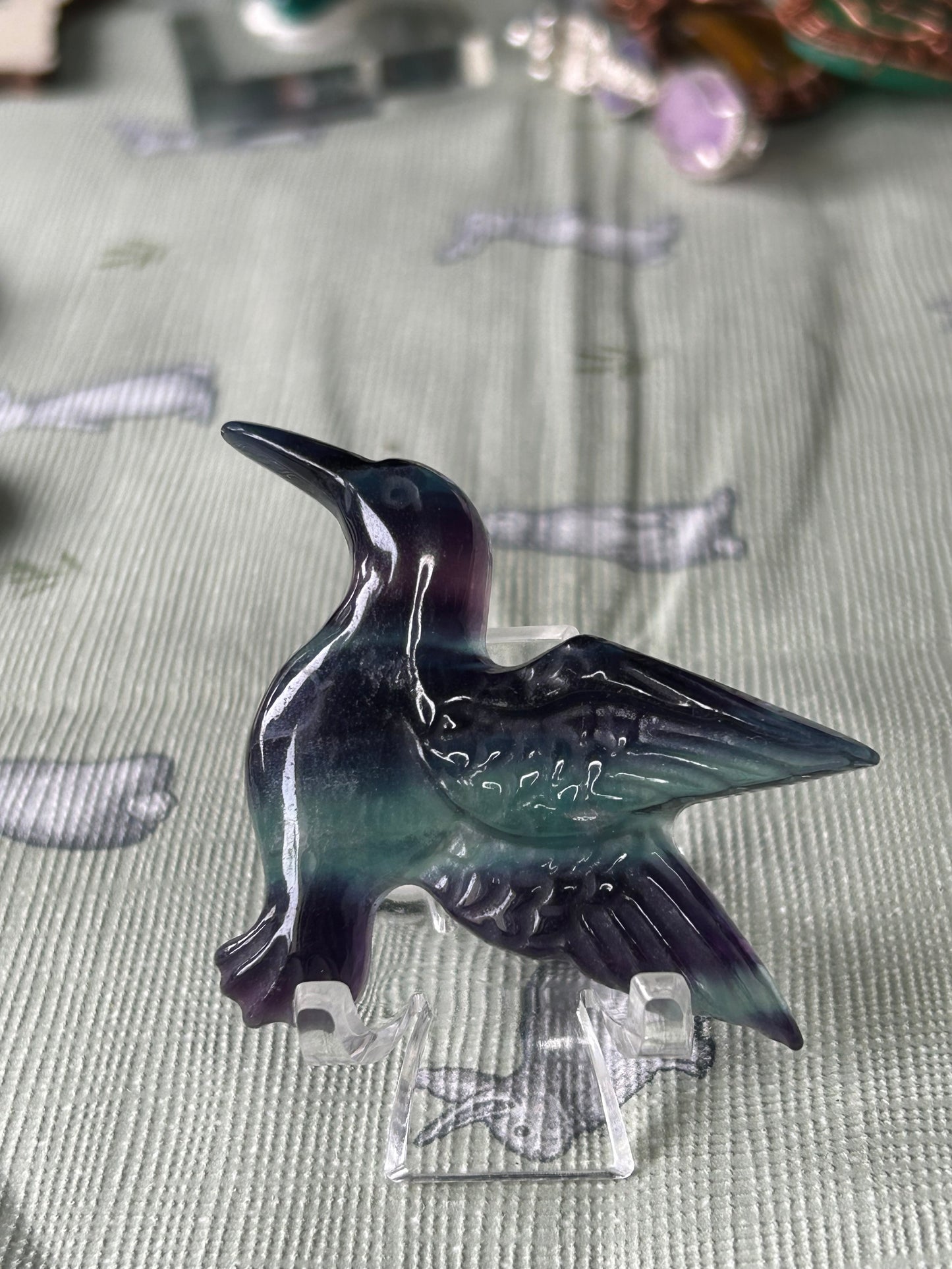 Fluorite Humming Bird Carvings