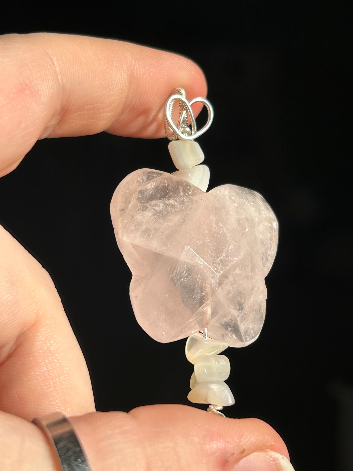 Rose Quartz Butterfly Pendant