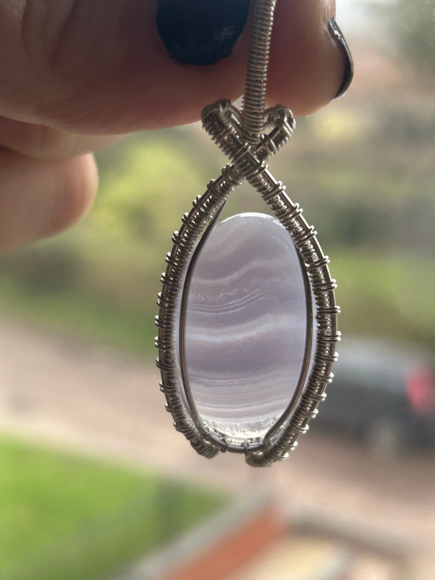 Blue Lace Agate pendant