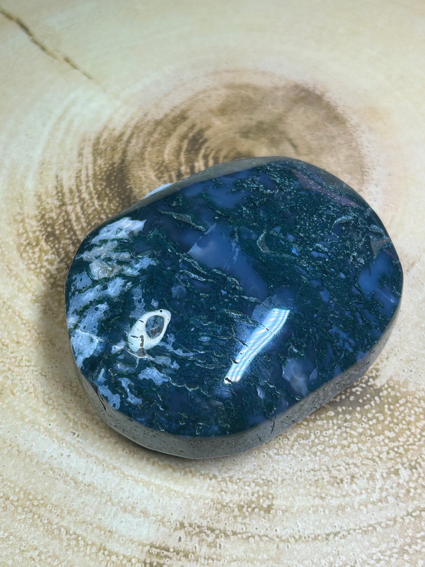Large Moss Agate Palm