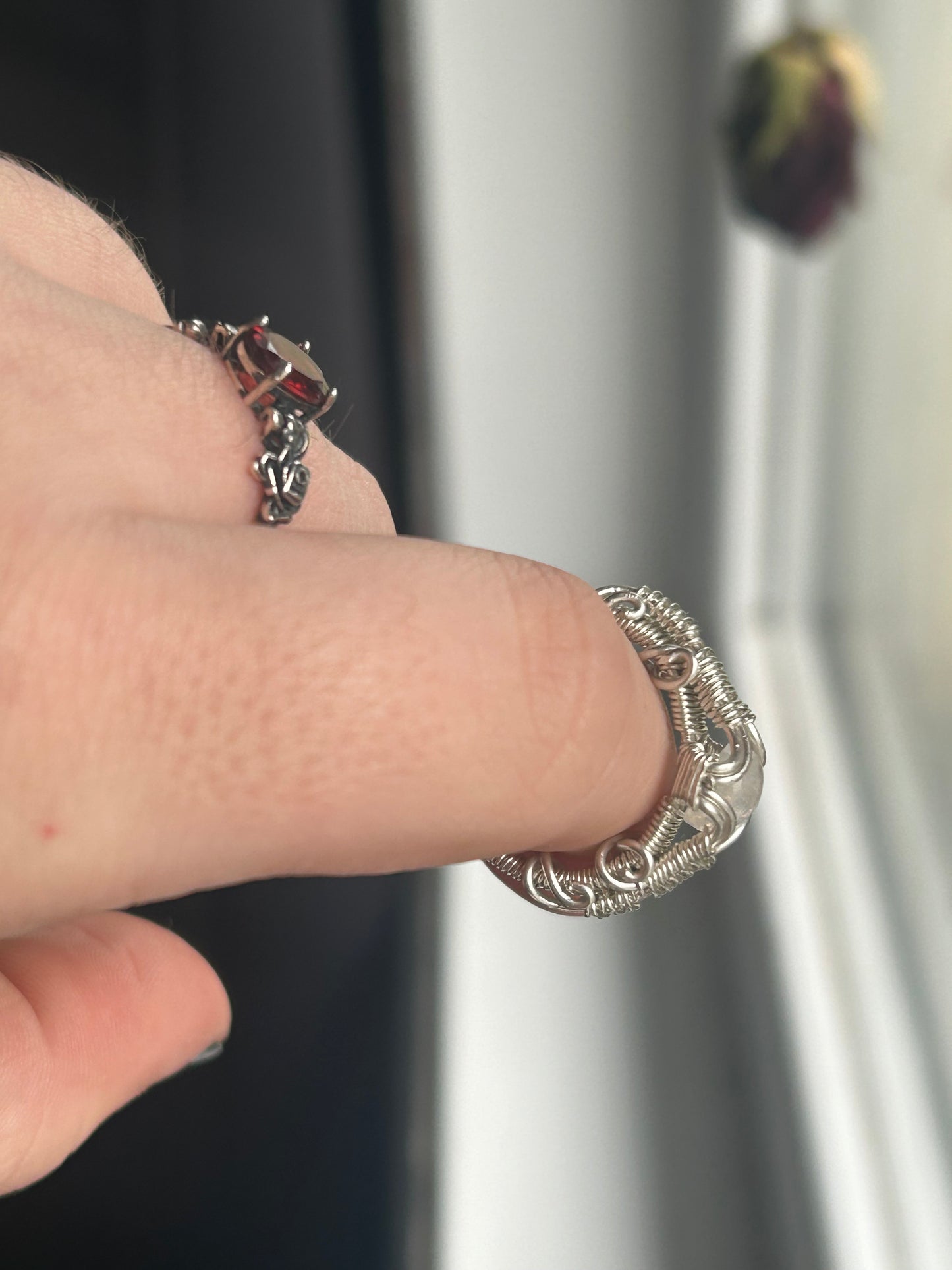 Rainbow Moonstone Ring